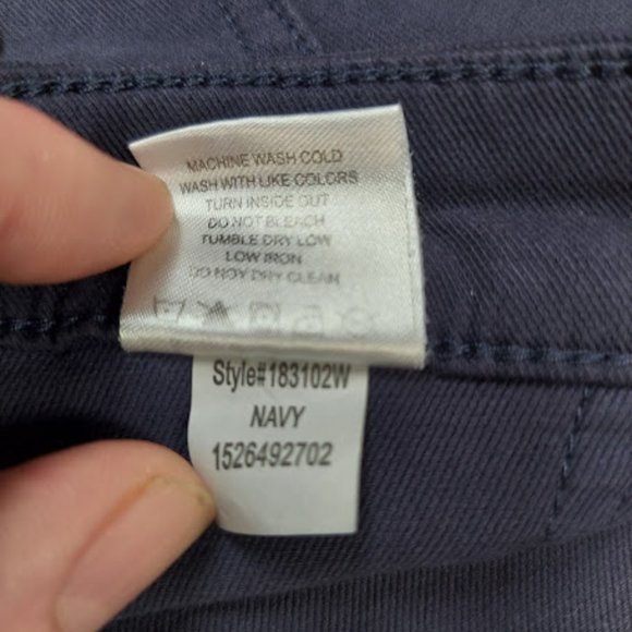 NWT Denim Six Women's Plus Size 28W Navy Utility Pants Zipped Pocket and Sides - Picture 5 of 11
